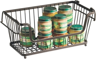 Drahtkorb stapelbar bronze Metallkorb Aufbewahrungskorb Küche iDesign York Lyra