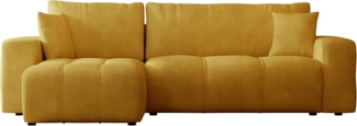 Mirjan24 'Furyn' Ecksofa mit Bettkasten und Schlaffunktion, L-Form, gelb, 244 x 145 x 82 cm