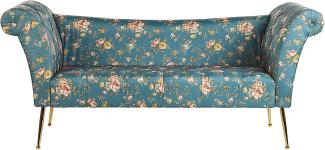 Chaiselongue Polsterbezug seeblau Blumenmuster NANTILLY