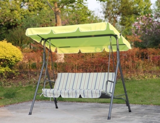 Angel Living Hollywoodschaukel Gartenschaukel 3-Sitzer, Verstellbares Sonnendach, Abnehmbare Kissen, 3,00-Sitzer, Metallrahmen, Hollywoodschaukel mit Liegefunktion für Erwachsene
