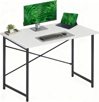 DUMOS Schreibtisch Computertisch Bürotisch mit Kopfhörer Halter und Aufbewahrungstasche Kleiner Schreibtisch Arbeitszimmer Holz PC Tisch Officetisch für Home Office