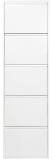 Kare Design Schuhschrank Caruso mit 5 Klappen, Weiß, Schuhablage für bis zu 10 Paar Schuhe,170 x 50 x 14 cm