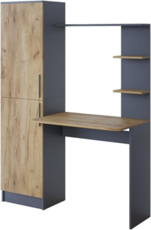Vicco Schreibtisch Tessa, Anthrazit/Goldkraft Eiche, 122.9 x 33.4 cm
