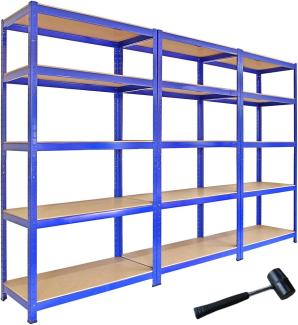 3 x Monster Racking T-Rax 90cm Lagerregal Blau mit