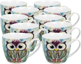 DUO ANIMALS Becher 460 ml FUNKY OWL in Tragetasche, New Bone China Porzellan