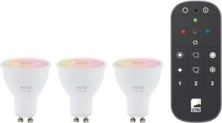 EGLO connect.z 3er Set Smart Home LED Leuchtmittel GU10, ZigBee, App und Sprachsteuerung Alexa, mit Fernbedienung, dimmbar, warmweiß-kaltweiß, RGB, 4,5 Watt, Glühbirne opal weiß