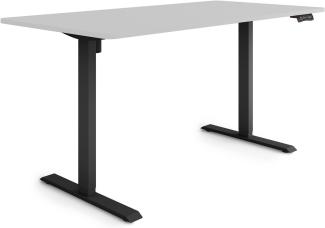 ESMART Germany ETX-121BG 160x80 cm Hellgrau Ergonomischer Steh-Sitz-Schreibtisch Stufenlos elektrisch höhenverstellbar 73,5-123,5cm 3X Memory Aktivitätserinnerung Soft-Start/Stopp Schnelle Montage