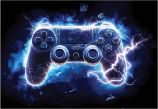 Wallarena Fototapete Kinderzimmer Spieler Junge Pad Game Kinder Vlies Tapete Wandtapete, Glatt Vlies Washable, Spieler, Game, Pad, Junge, (Packung, 7 St, Vlies Fototapete), Vliestapete blau Kinderzimmer Tapete + Kleister Motivtapete