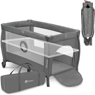 lionelo Baby-Reisebett Stefi Plus, 2in1: Babybett & Laufstall , Kompakte Größe , Luftiges Netz