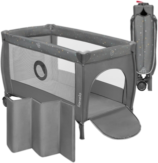 lionelo Baby-Reisebett Stefi Plus, 2in1: Babybett & Laufstall , Kompakte Größe , Luftiges Netz