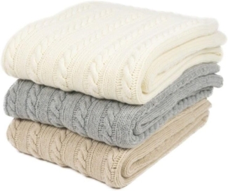Wolldecke Merino Olivia 130x170 Farbe: Naturweiß