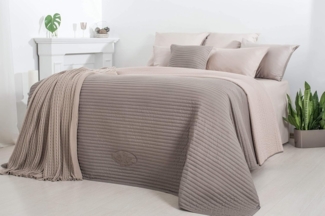 SEI Design Bettüberwurf Royal taupe-beige 240x260cm, bestickt und Wendefunktion