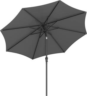 Songmics Sonnenschirm mit UV-Schutz bis UPF 50+, knickbar, Metall / Polyester grau, Ø 2,7 x 1,88 m