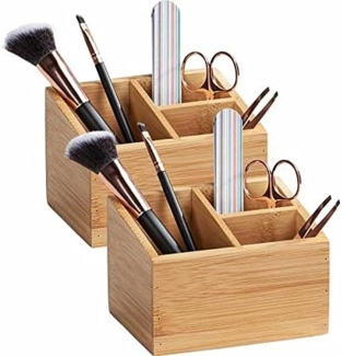 WENKO TERRA Organizer, Braun, 3 Fächer, 2er Set, Bambus