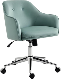 Vinsetto Bürostuhl mit Wippenfunktion Home-Office-Stuhl höhenverstellbarer Schreibtischstuhl ergonomisch 360°-Drehräder Samt-Touch-Polyester Nylon Grün 61 x 59 x 80,5-90,5 cm