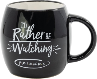 Friends Frühstückstasse mit Bauch 380ml in Schwarz Globe Mug Kaffeetasse