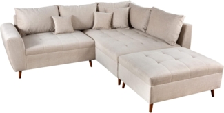 riess-ambiente Ecksofa SCANDINAVIA 250cm champagner beige, Einzelartikel 1 Teile, Wohnzimmer · Couch · Wohnlandschaft · Samt