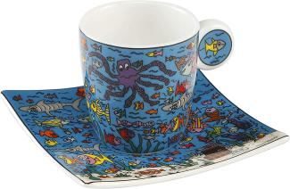 Goebel Under the Deep Blue Sea - Espressotasse Pop Art James Rizzi Bunt Fine Bone China 26102401