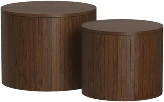 Couchtisch-Set Tavilo Nussbaum 48 x 48 cm 2 Teile Vicco