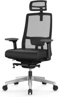 Duwinson Ergonomischer Schreibtischstuhl mit 4-Wege-Verstellarmlehne, Mesh Bürostuhl, Wippfunktion, Verstellbarer Kopfstütze, Gepolsterter Lordosenstütze, Höhenverstellbar Computerstuhl, Drehstuhl