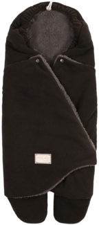 Nuvita 9100 Cuddle | Weicher Schlafsack mit verstellbarer Kapuze| Perfekt von 0 bis 10 Monaten (80 cm) | Beständig gegen Temperaturen bis zu 8°C, Wasser und Wind | Schwarz/Grau