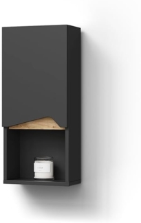 Livinity® Hängeschrank Timavo, Anthrazit/Anthrazit, 30x67 cm mit Tür und offenem Fach