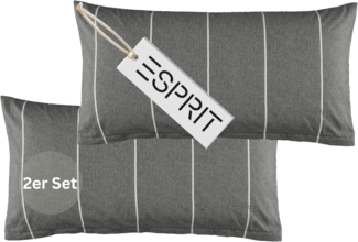 Esprit Bettwäsche HARPLINES Renforcé Kissenbezüge und Bettwäsche, Baumwolle, 2 teilig, 40x80 cm 2er Pack in Anthrazit