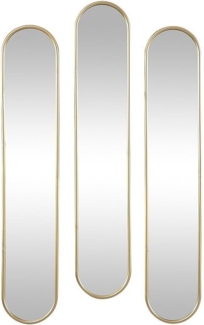 Vente-unique - 3er-Set Spiegel oval - 25 x 120 cm - Metall - Goldfarben - JAYLEN