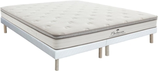 Vente-unique - Bett-Set 180x200 cm - Polsterbettgestell + Taschenfederkernmatratze 7 Zonen + TPE - 28 cm - ONEBIA von PALACIO