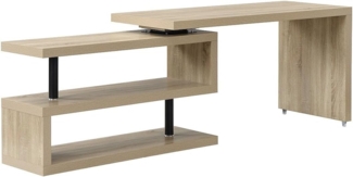 Vente-unique - Schreibtisch - Tischplatte um 360° schwenkbar - MDF - Eichefarben - NICEPHORE II