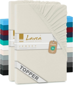 Lavea Spannbettlaken Maya, in Gr. 60x140, 90x200, 120x200, 140x200, 180x200 oder 200x220 cm, Baumwolle, Gummizug: rundum, (2 Stück), Jersey Spannbetttuch für Topper, Boxspring- und Wasserbetten