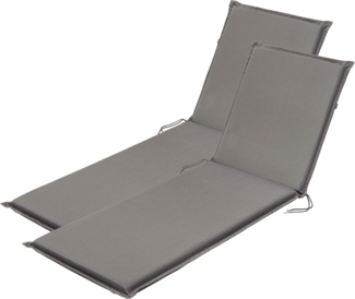 Traumnacht Komfort 2er Set Liegenauflagen Outdoor anthrazit mit abnehmbarem Bezug, 190 x 58 x 6 cm, Öko-Tex zertifiziert, produziert nach deutschem Qualitätsstandard