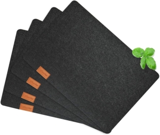 4 Tischuntersetzer aus Filz 43x29cm Platzmatte Tischset Platzset Tischmatte Telleruntersetzer Dunkelgrau