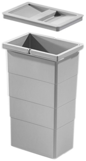 Hailo Inneneimer 1075969 mit Deckel 10 L 226 x 156 x 350 mm 2 Henkel hellgrau