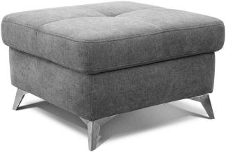 CAVADORE Polsterhocker Bali / Trendiger Sofahocker passend zum Ecksofa Bali / 72 x 46 x 72 / Echtleder: Grau