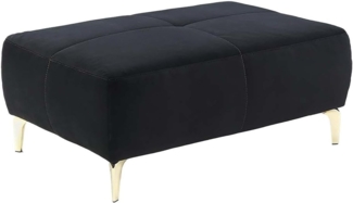 Hocker Sayar / Salome , Polyester, Stoff , Schwarz , 79 x 45 x 111 cm