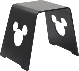 Disney Micky Maus Kinderhocker aus Bugholz-Birkenfurnier, elegante schwarze Oberfläche, 52 x 40,5 x 45 cm (B x T x H)