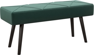 HOMCOM Polsterbank Sitzbank mit X-Muster, in Samtoptik, bis 120 kg Belastbar (Flurbank, 1-St, Bettbank), für Schlafzimmer, 100 x 36 x 45 cm, Grün