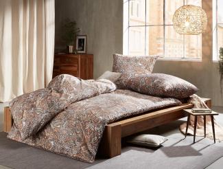 Mako Satin Paisley Kissenbezug orientalisch caramel braun 40x40