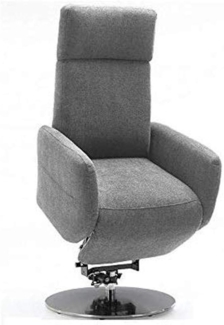 Cavadore TV-Sessel Cobra mit 2 E-Motoren und Aufstehhilfe / Elektrisch verstellbarer Fernsehsessel mit Fernbedienung / Relaxfunktion, Liegefunktion / bis 130 kg / S: 71 x 108 x 82 / Hellgrau