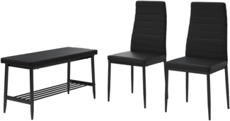 Sitzbank Grand Schwarz 85 x 46.5 cm 3-teiliges Set Vicco