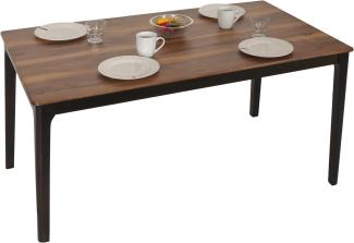 Esszimmertisch HWC-M55, Tisch Esstisch, Massiv-Holz HDF Laminat Melamin 135x80cm, Sheesham Holz-Optik, dunkle Beine