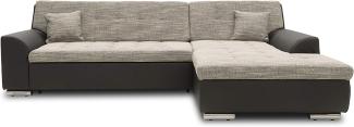 DOMO. collection Treviso Ecksofa, Sofa in L-Form, Polsterecke, grau/schwarz, 267x178x83 cm