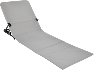 Spetebo Strandmatte klappbar mit Verstellbarer Rückenlehne - grau - Liegematte faltbar mit Tragegurt - Sonnenliege Gartenliege Sonnenmatte Liegematte für Garten Camping Picknick Reise Urlaub