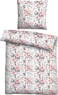 Traumhaft schlafen - Castell - Markenbettwäsche Nicki Bettwäsche 0380446 ROSEN, altrosa, 1x 155x220 cm + 1x 80x80 cm