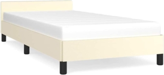 vidaXL Bettgestell mit Kopfteil ohne Matratze Creme 90x190 cm 347473