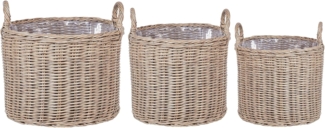 Set mit 3 Blumentöpfen PENDULA PE Rattan 33 37 45 cm Natürlich