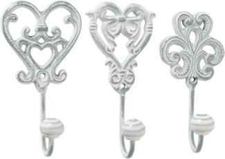 BOLTZE GRUPPE GmbH Wandhaken Garderobenhaken Pippo Eisen lackiert grau H. 14 B. 4 L. 7 cm 3er Set