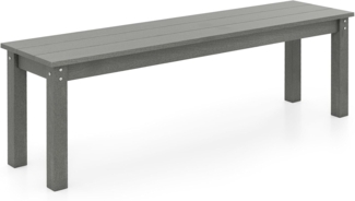 FANTASK rechteckiger Gartentisch aus Kunststoff, 3-Sitzer Gartenbank wetterfest, Balkonbank ohne Lehne, Terrassenbank bis 340kg belastbar, für Garten, Balkon, Grau