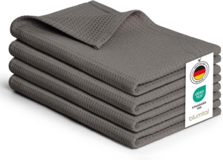 Blumtal Geschirrtuch Set 50x70 oder 30x30 cm, 100% Baumwolle, (4-tlg), Saugfähig, schnell trocknend, waschbar, 100% Baumwolle